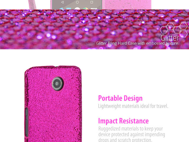 Google Nexus 6 Glitter Plactic Hard Case
