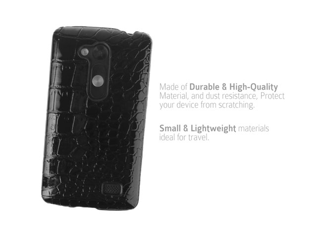 LG L Fino Crocodile Leather Back Case