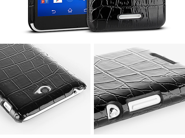Sony Xperia E4 Crocodile Leather Back Case