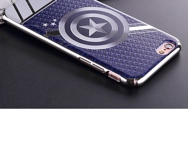 iPhone 7 Plus Captain America Silver Shield Electroplating Color Carving Case