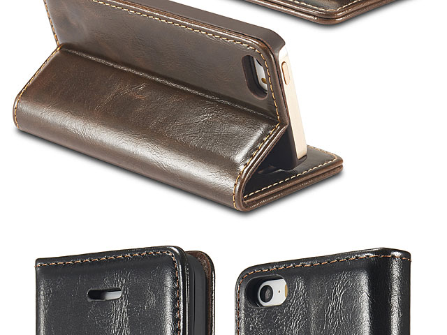 iPhone 5 / 5s / SE Magnetic Flip Leather Wallet Case
