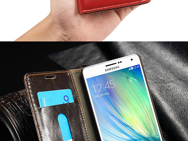 Samsung Galaxy A3 Magnetic Flip Leather Wallet Case