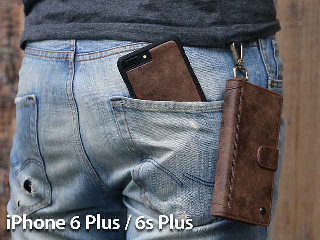 iPhone 6 Plus / iPhone 6s Plus Metal Buckle Zipper Wallet Folio Case