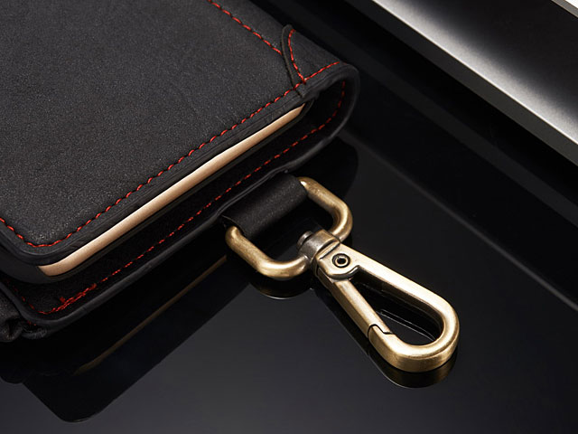 iPhone 7 Metal Buckle Zipper Wallet Folio Case