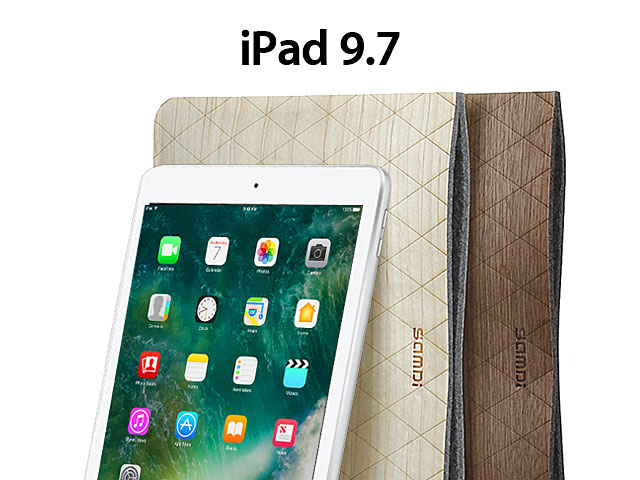 Wood Leather Pouch for iPad 9.7