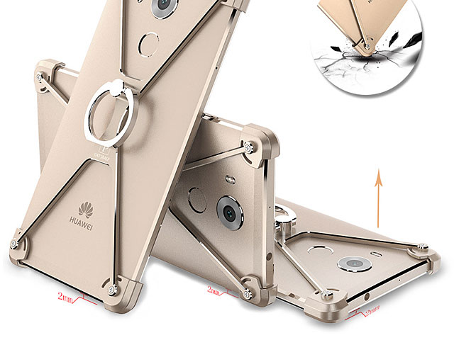 Huawei Mate 8 Metal X Bumper Case with Finger Ring