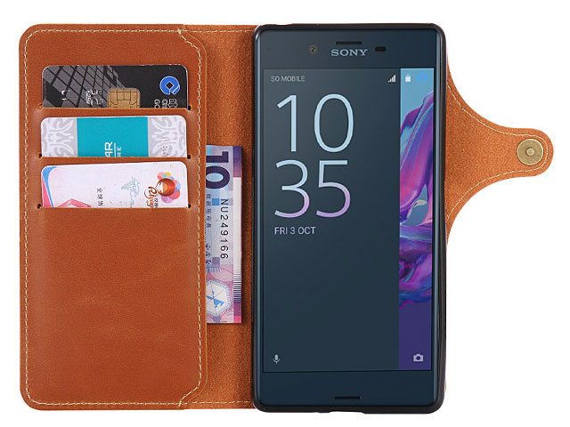 Leather Flip Card Case for Sony Xperia XZ