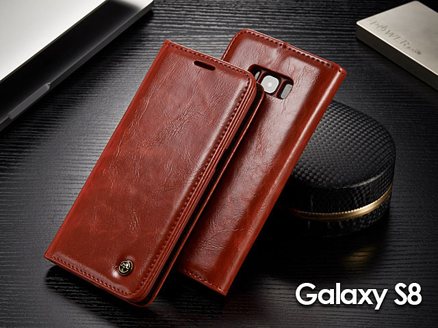 Samsung Galaxy S8+ Magnetic Flip Leather Wallet Case
