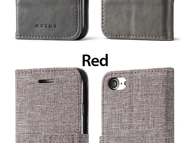 iPhone 7 Canvas Leather Flip Card Case