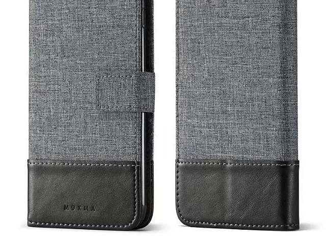 iPhone 7 Plus Canvas Leather Flip Card Case