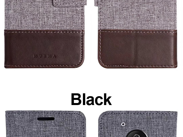 Motorola Moto G5 Plus Canvas Leather Flip Card Case
