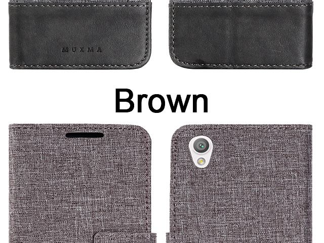 Sony Xperia L1 Canvas Leather Flip Card Case
