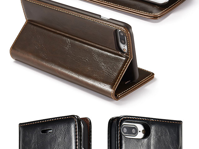 iPhone 8 Plus Magnetic Flip Leather Wallet Case