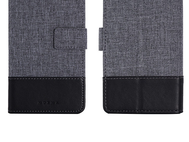 Sony Xperia XZ1 Canvas Leather Flip Card Case