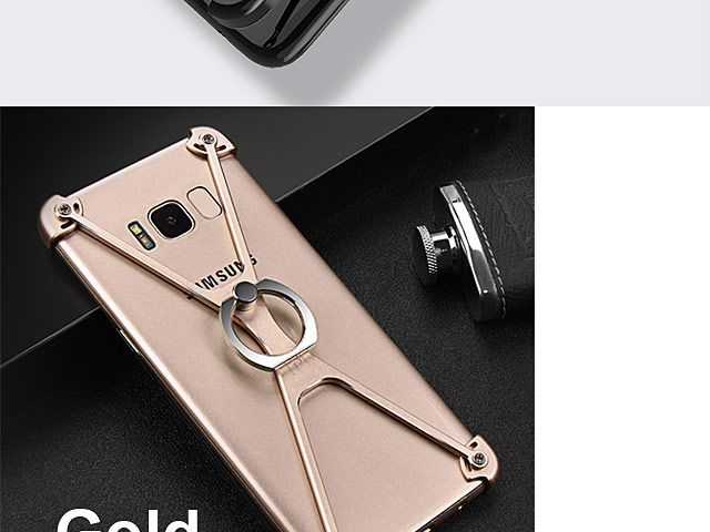 Samsung Galaxy S8+ Metal X Bumper Case with Finger Ring
