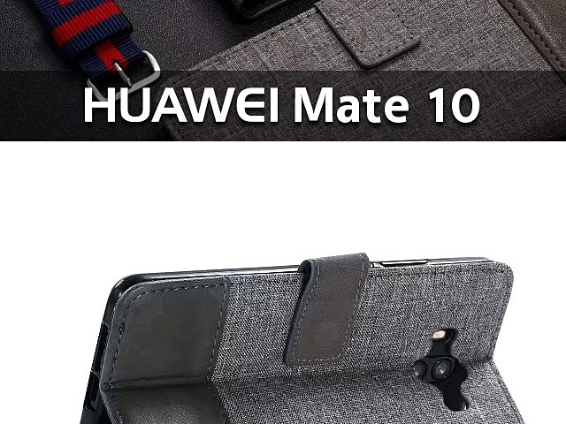 Huawei Mate 10 Canvas Leather Flip Card Case