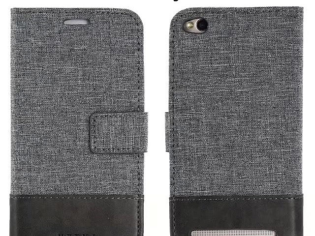 Xiaomi Redmi 5A Canvas Leather Flip Card Case