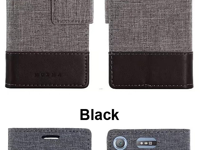 Sony Xperia XZ1 Compact Canvas Leather Flip Card Case