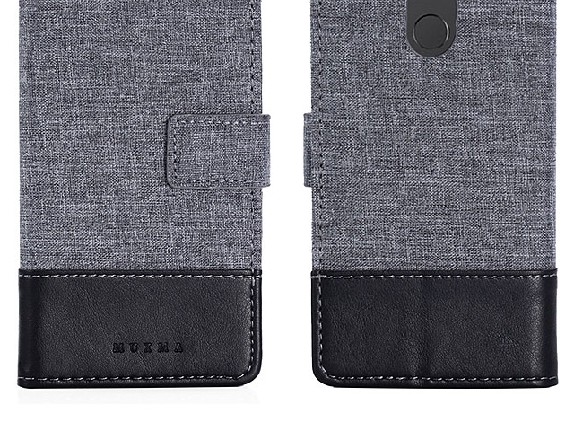 Huawei Honor 6C Pro Canvas Leather Flip Card Case