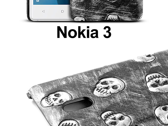 Nokia 3 Embossed Skull Back Case