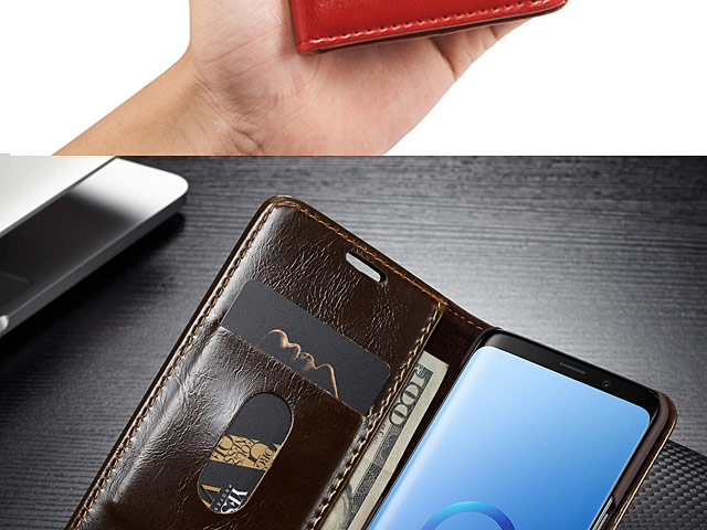 Samsung Galaxy S9 Magnetic Flip Leather Wallet Case