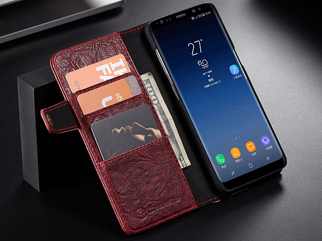 Samsung Galaxy S8 Coarse Crack Slim Wallet Leather Case