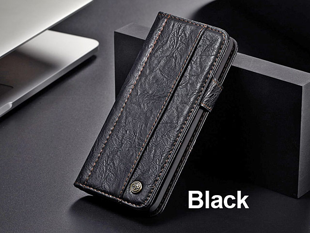 Samsung Galaxy S9 Coarse Crack Slim Wallet Leather Case