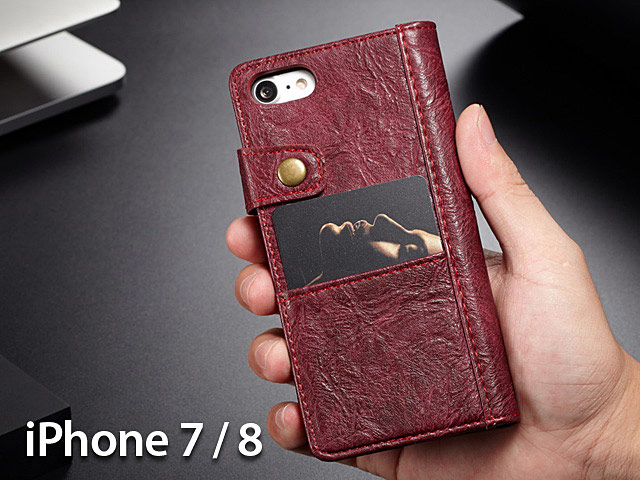iPhone 7 / 8 Coarse Crack Slim Wallet Leather Case