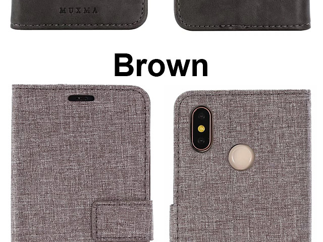 Xiaomi Mi 8 Canvas Leather Flip Card Case