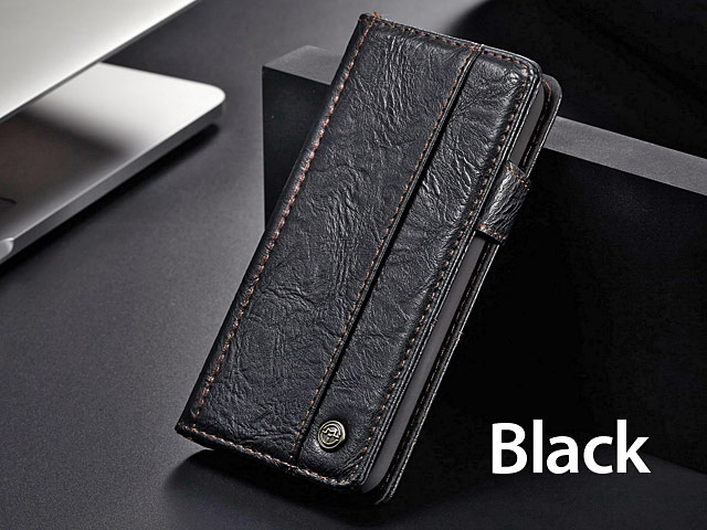 iPhone XS Max (6.5) Coarse Crack Slim Wallet Leather Case