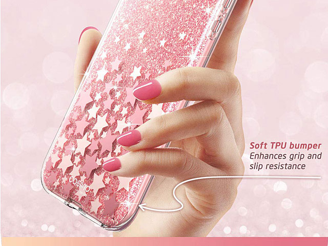 i-Blason Cosmo Slim Designer Case (Star Glitter Pink) for iPhone XS Max (6.5)