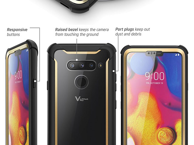 i-Blason Ares Clear Case with Screen Protector for LG V40 ThinQ