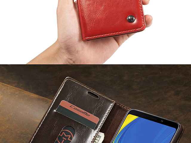 Samsung Galaxy A9 (2018) Magnetic Flip Leather Wallet Case