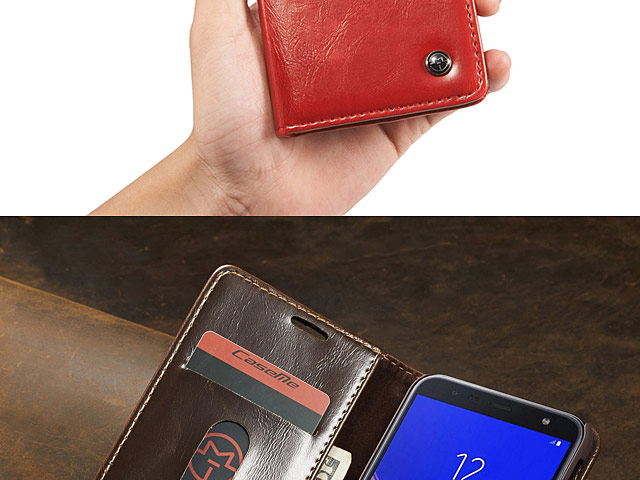 Samsung Galaxy J6+ (2018) Magnetic Flip Leather Wallet Case