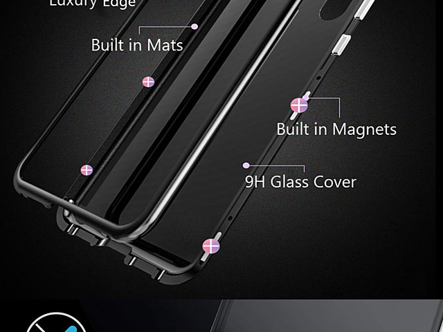Samsung Galaxy M10 Magnetic Aluminum Case with Tempered Glass