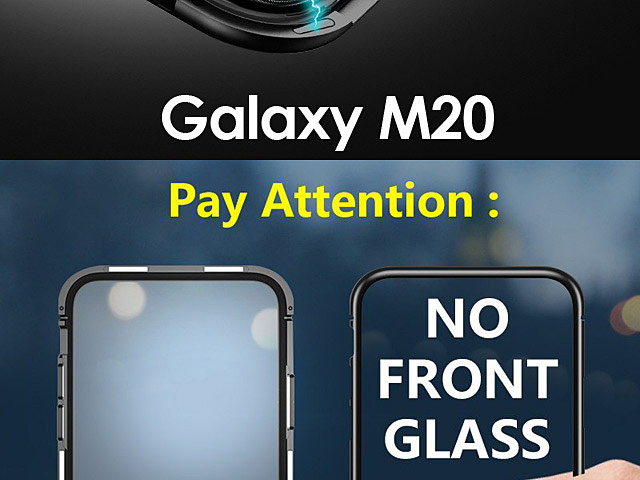 Samsung Galaxy M30/A40s Magnetic Aluminum Case with Tempered Glass