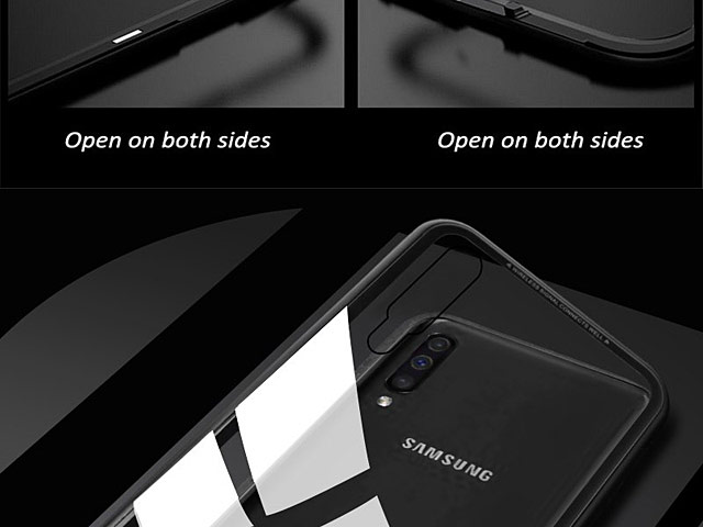 Samsung Galaxy A30 Magnetic Aluminum Case with Tempered Glass