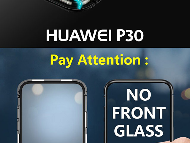 Huawei P30 Magnetic Aluminum Case with Tempered Glass