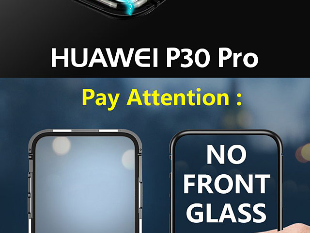 Huawei P30 Pro Magnetic Aluminum Case with Tempered Glass