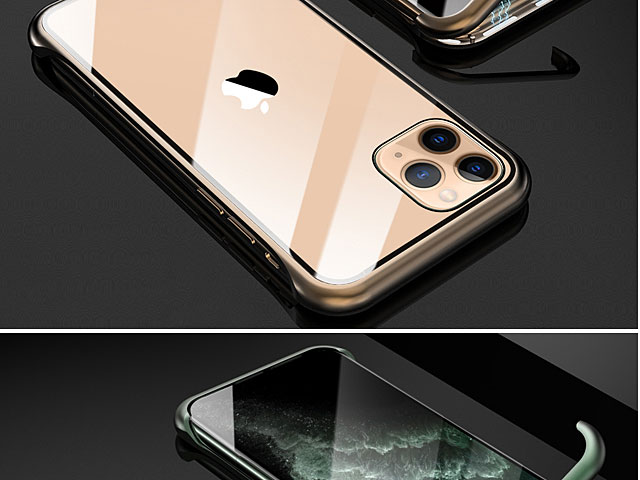 iPhone 11 Pro Max (6.5) Magnetic Aluminum Case with Tempered Glass