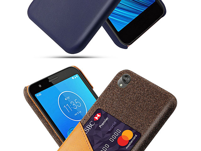 Motorola Moto E6 Two-Tone Leather Case with Card Holder