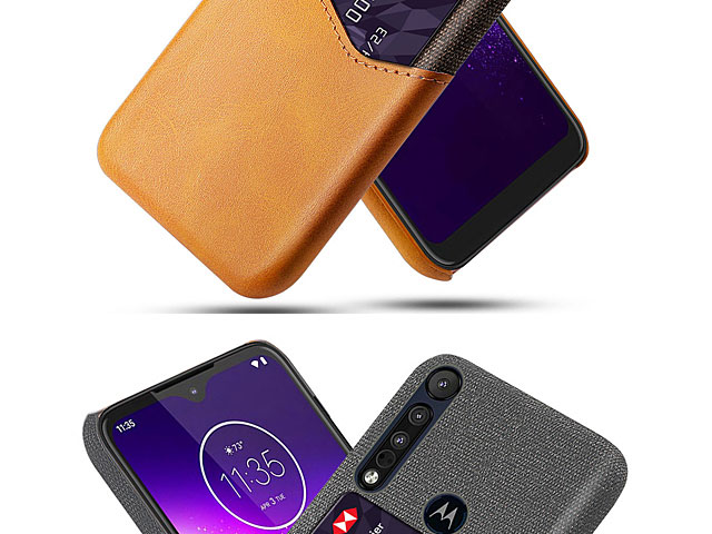 Motorola One Macro Two-Tone Leather Case with Card Holder