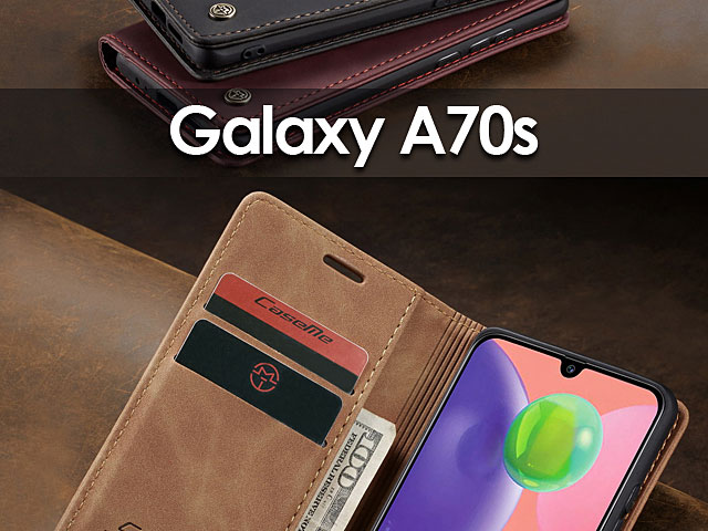 Samsung Galaxy A70s Retro Flip Leather Case