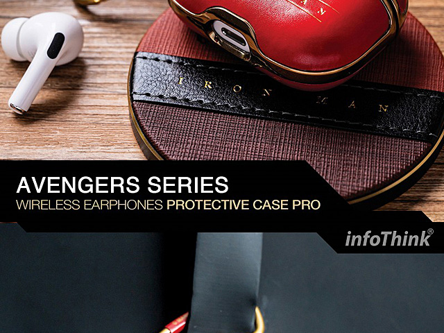 infoThink Marvel Series Leather AirPods Pro Case - Iron Man