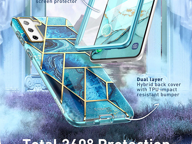 i-Blason Cosmo Slim Designer Case (Ocean Blue Marble) for Samsung Galaxy S22 5G