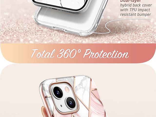 i-Blason Cosmo Slim Designer Case (Pink Marble) for iPhone 14 Plus (6.7)