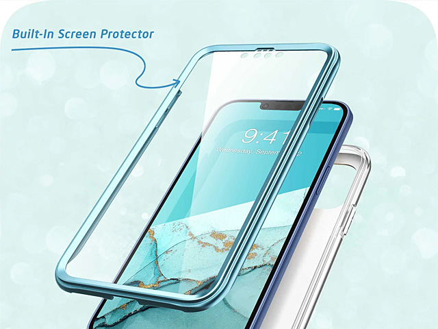 i-Blason Cosmo Slim Designer Case (Ocean Blue Marble) for iPhone 14 Plus (6.7)
