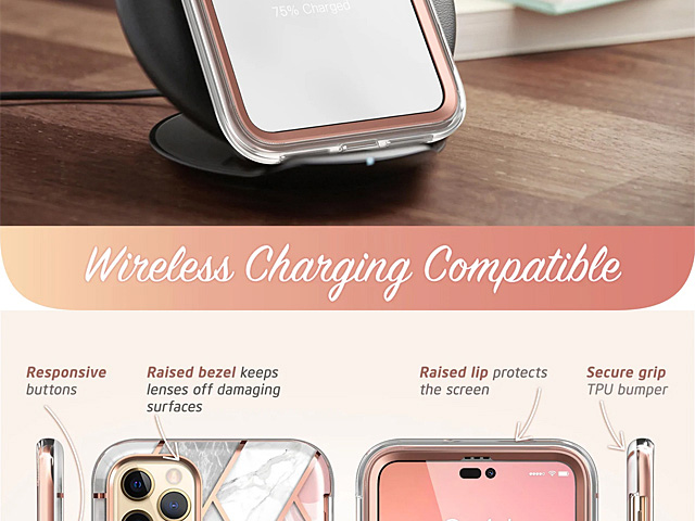 i-Blason Cosmo Slim Designer Case (Pink Marble) for iPhone 14 Pro (6.1)
