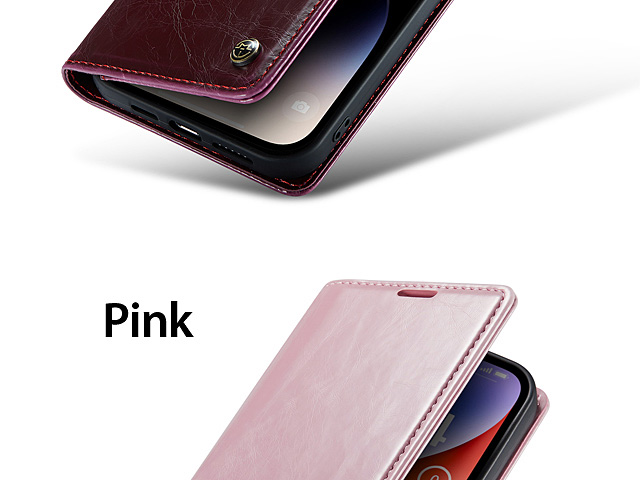 iPhone 14 (6.1) Magnetic Flip Leather Wallet Case