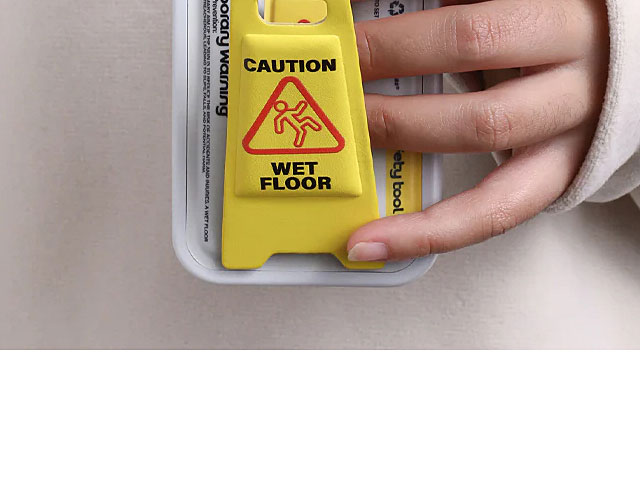 Anti-Slip Warning Sign Stand Case for iPhone 15 Series
